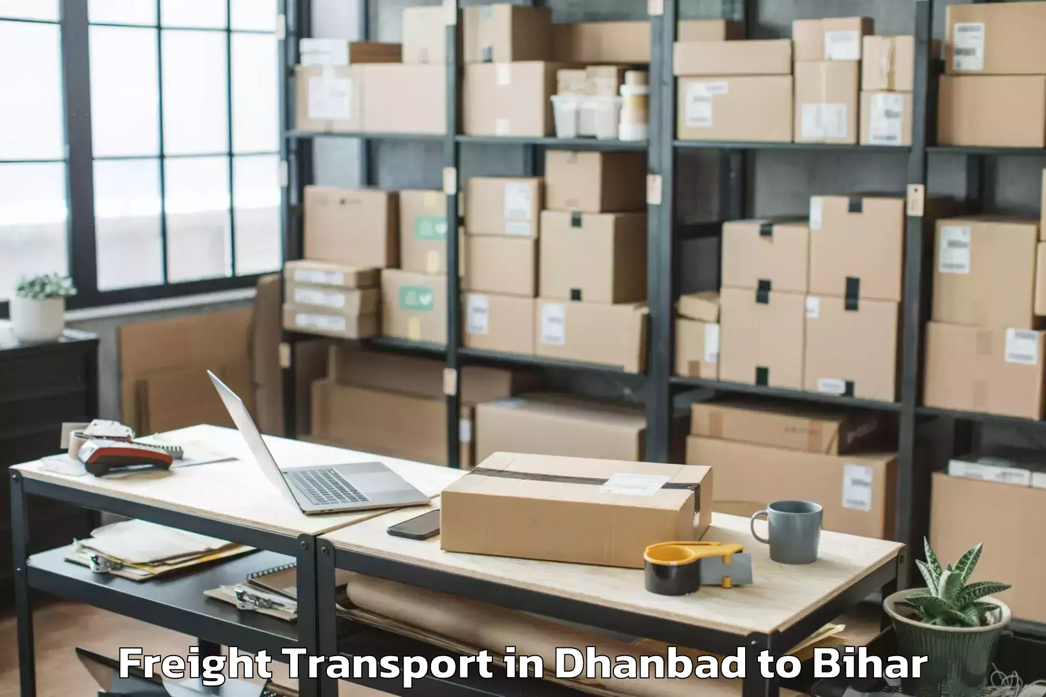 Trusted Dhanbad to Harsidhi Pakariya Freight Transport